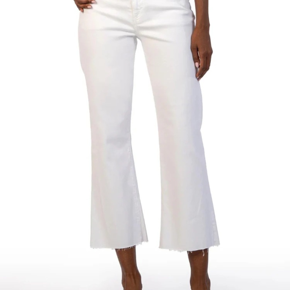 NWT Kut Kelsey High Rise Ankle Flare White Jeans
